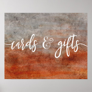 Poster Automne Orange Grey Cartes de Mariage & Cadeaux