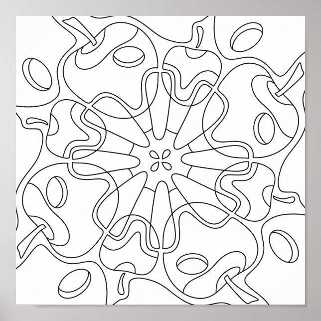 Poster Automne paisible : Coloration Abstraite des pommes (Devant)