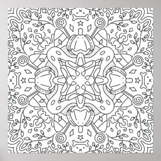 Poster Automne paisible : coloriage magique d'Halloween