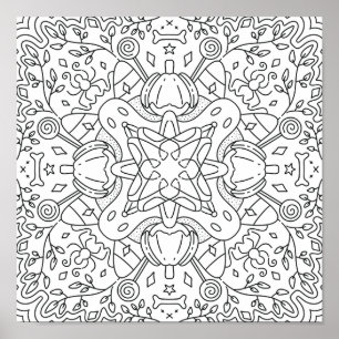 Poster Automne paisible : Halloween coloriage magique