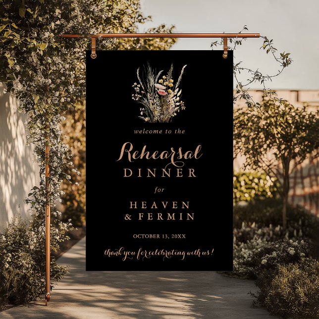 Poster Automne Pré Wild Floral Dîner de répétition Bienve (Créateur téléchargé)