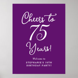 Poster Automne Purple Cheers à 75 ans Anniversaire