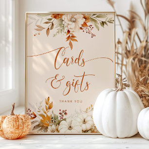 Poster Automne rousse mariée cartes et cadeaux