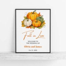 Automne Rustique Citrouille Mariage Bienvenue