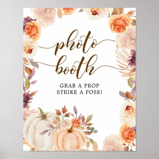 Poster Automne Rustique Citrouille Onederday Photo Booth (Devant)