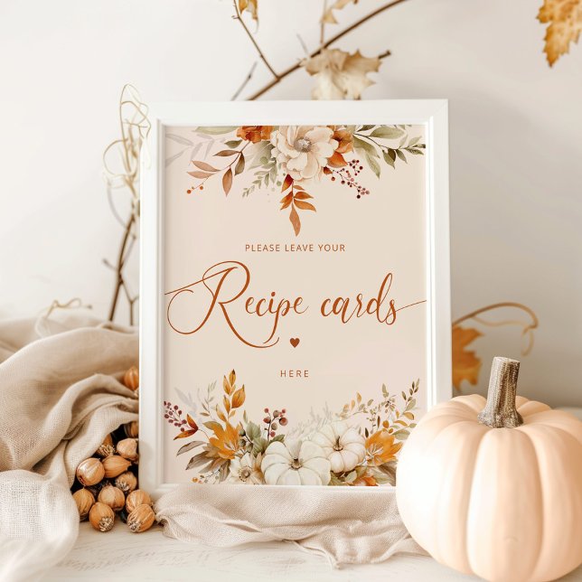 Poster Automne rustique laissez votre carte de recette ic (Créateur téléchargé)