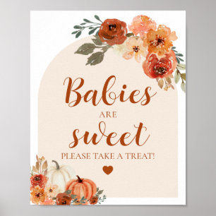 Poster Automne Un Petit Bébé Citrouille Sont Baby shower 