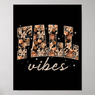 Poster Automne Vibes Citrouille Saison Fleur Thanksgiving