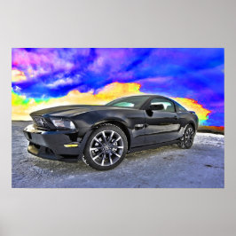 Poster Automobile Muscle voiture Mustang
