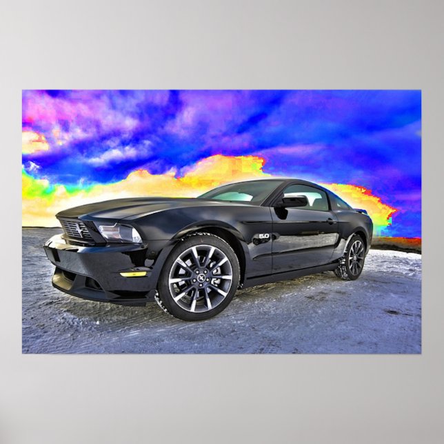 Poster Automobile Muscle voiture Mustang (Devant)