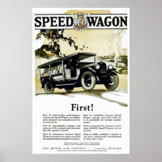 Poster automobile vintage Original REO Speed Wagon