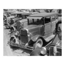 Automobiles sur Main Street, 1941. Photo ancienne