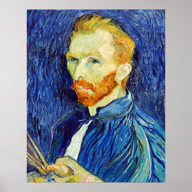Poster Autoportrait (1889) de Vincent Van Gogh (Devant)