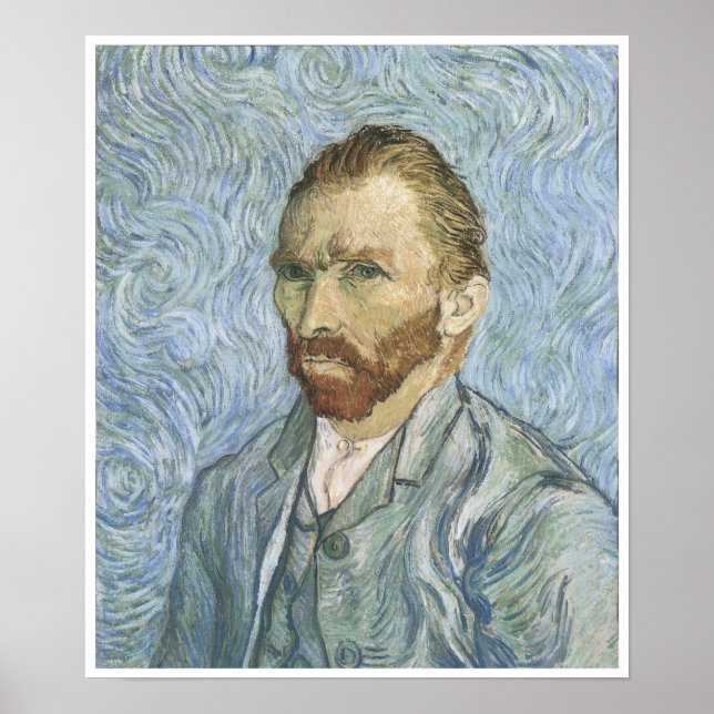 Poster Autoportrait, 1889, Vincent Van Gogh (Devant)