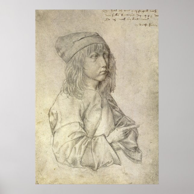 Poster Autoportrait à 13 ans par Albrecht Durer (Devant)