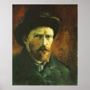 Poster Autoportrait avec Casquette de couleur foncée