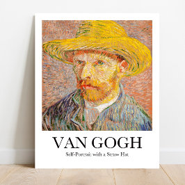 Poster Autoportrait avec Casquette paille par Vincent van