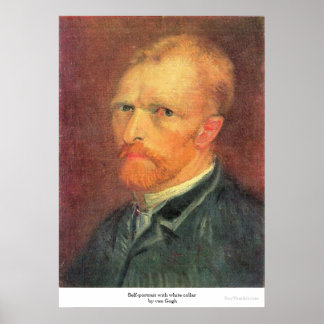 Poster Autoportrait avec col blanc par van Gogh