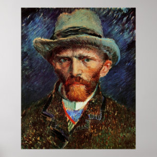 Poster Autoportrait avec Gris Felt Casquette par van Gogh