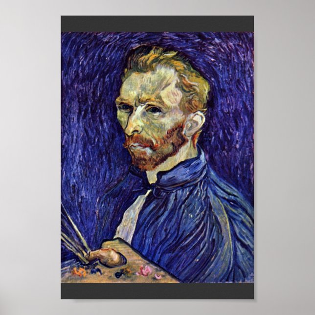 Poster Autoportrait Avec Palette Par Vincent Van Gogh (Devant)