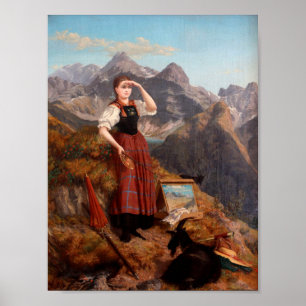 Poster Autoportrait d'Anna Stainer en costume Lechtaler