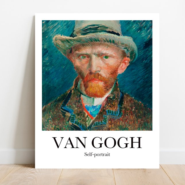 Poster Autoportrait de Vincent Van Gogh (Own Van Gogh's Bold Vision: Self-Portrait (1887) Poster. Vivid colors & museum quality)