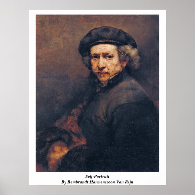 Poster Autoportrait Par Rembrandt Harmenszoon Van Rijn (Devant)