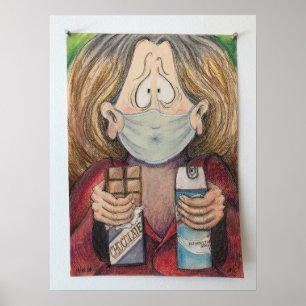 Poster "Autoportrait pendant une pandémie", de Barbara Da