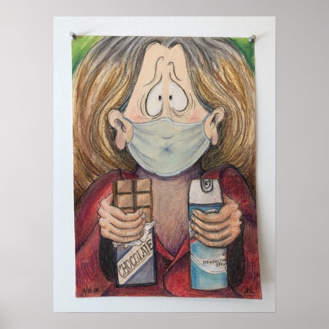 Poster "Autoportrait pendant une pandémie", par Barbara D (Devant)