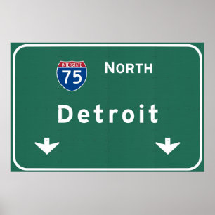 Poster Autoroute d'autoroute nationale de Detroit