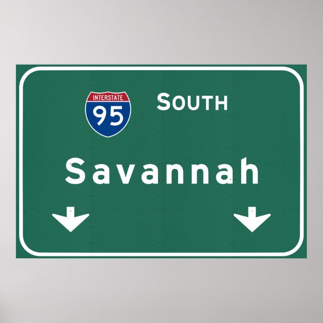 Poster Autoroute Internationale Savannah Georgia ga Autor (Devant)