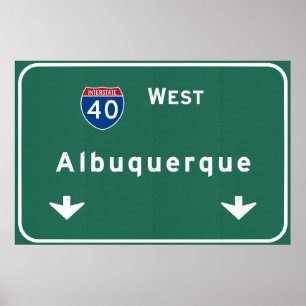Poster Autoroute nationale d'Albuquerque Nouveau Mexique