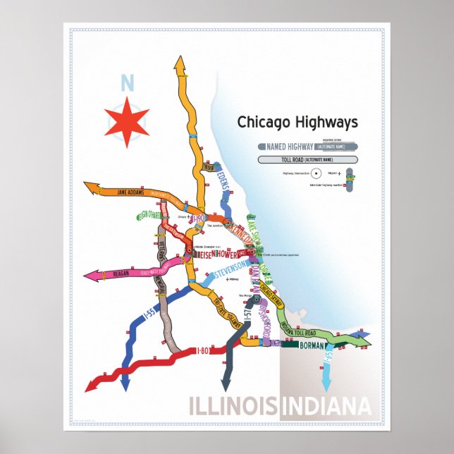 Poster Autoroutes de Chicago (Devant)
