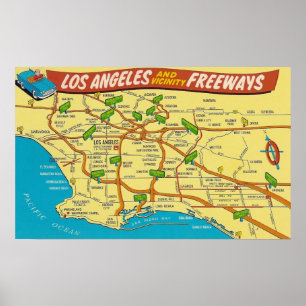 Poster Autoroutes de Los Angeles
