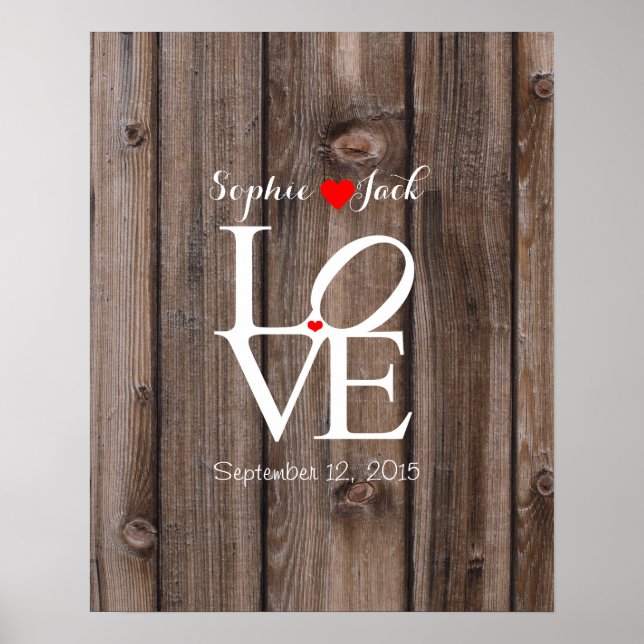 Poster Autre livre d'hôtes mariage effet LOVE (Devant)