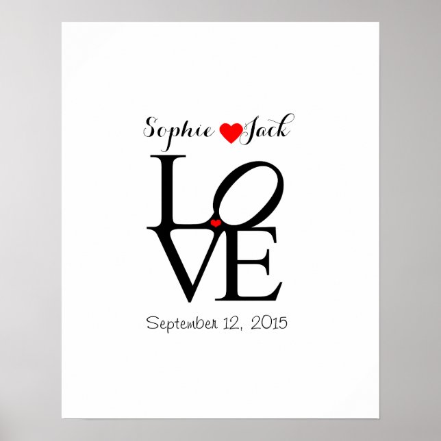 Poster Autre mariage livre d'hôtes LOVE choisir la couleu (Devant)