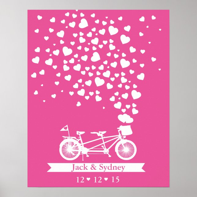 Poster Autre mariage livre d'invités tandem couleur perso (Devant)