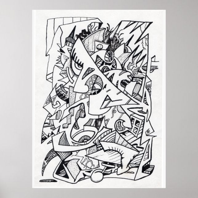 Poster Autres plans de ici, dessin à encre (Devant)