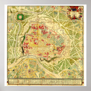 Poster " Autriche : 1710 Vienne - Steinhausen Stadtplan