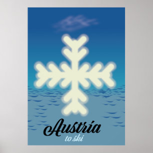 Poster Autriche pour skier