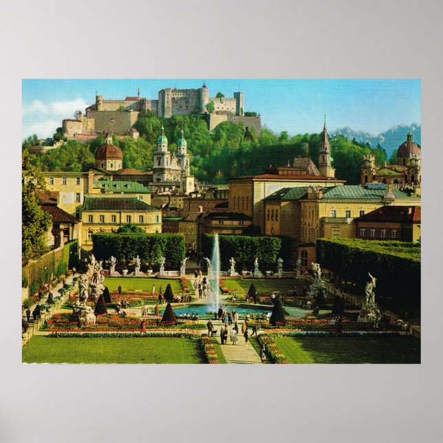 Poster Autriche, Salzbourg, Schloss Hollenberg, jardins (Devant)