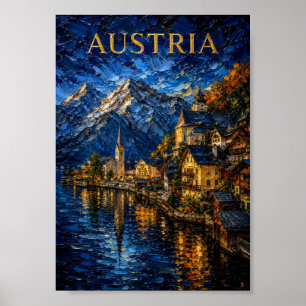 Poster Autriche : Souvenir d'art pittoresque de Hallstatt