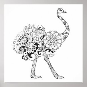 Poster Autruche inspirée 2