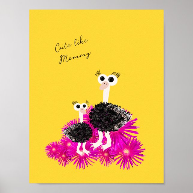 Poster Autruches mignonnes  (Devant)