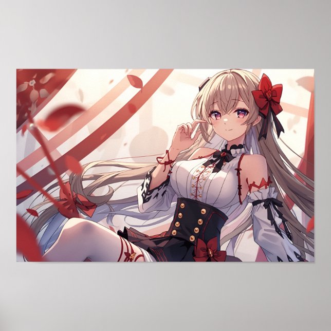 Poster Autumn Elegance in Red and Black (Devant)