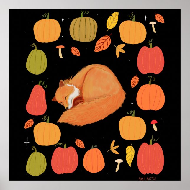 Poster Autumn fox Acrylic Keychain (Devant)