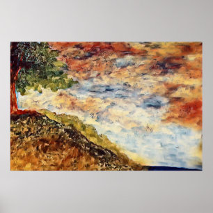 Poster Autumn Magical Forest Landscape Illustration