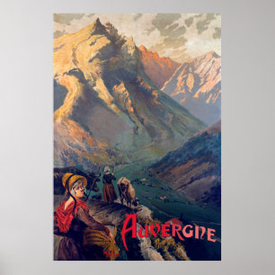 Poster Auvergne, Mountain Road, France
