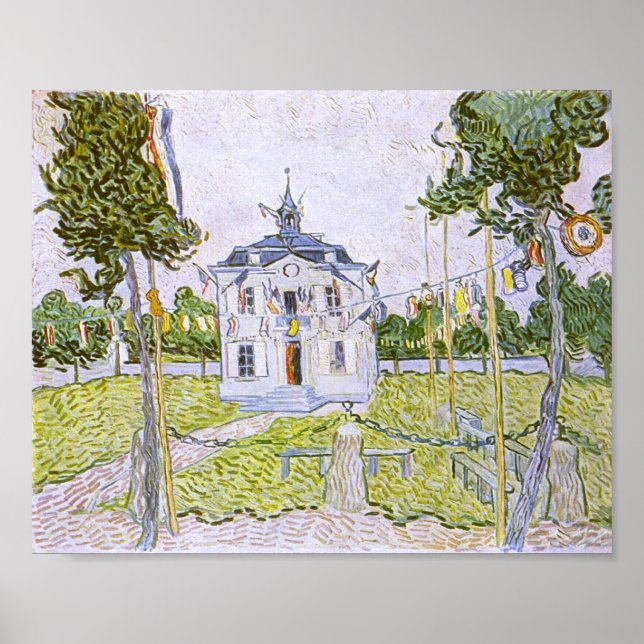 Poster Auvers Town Hall 14 juillet 1890, Vincent van Gogh (Devant)