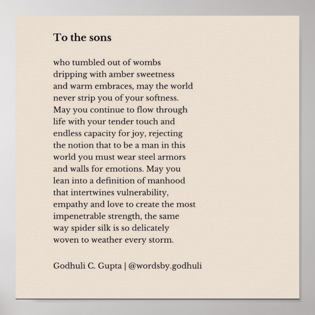 Poster "Aux fils" Poésie Imprimer (Devant)